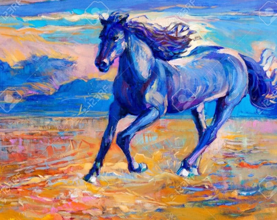 caballo azul